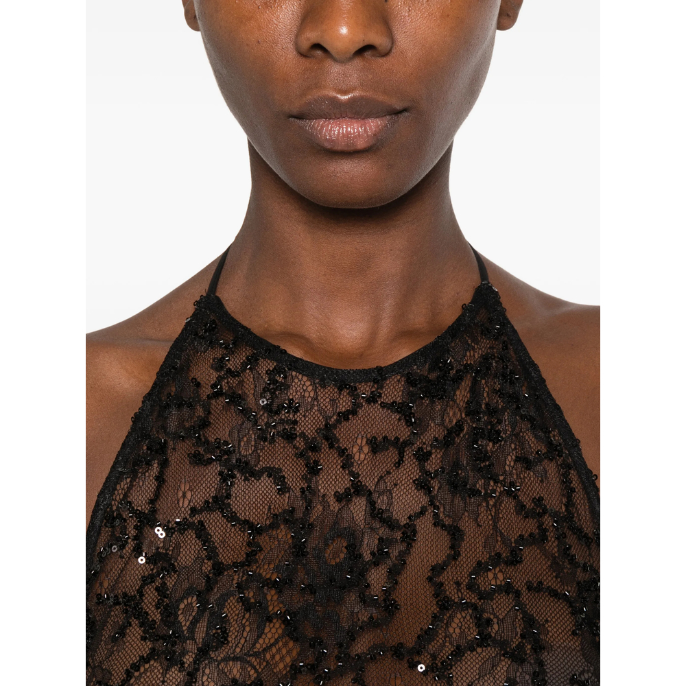 Sequin-Embellished Lace Top