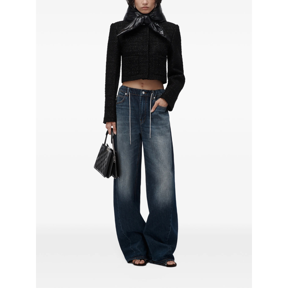 Rhinestone-Drawcord Balloon Jeans