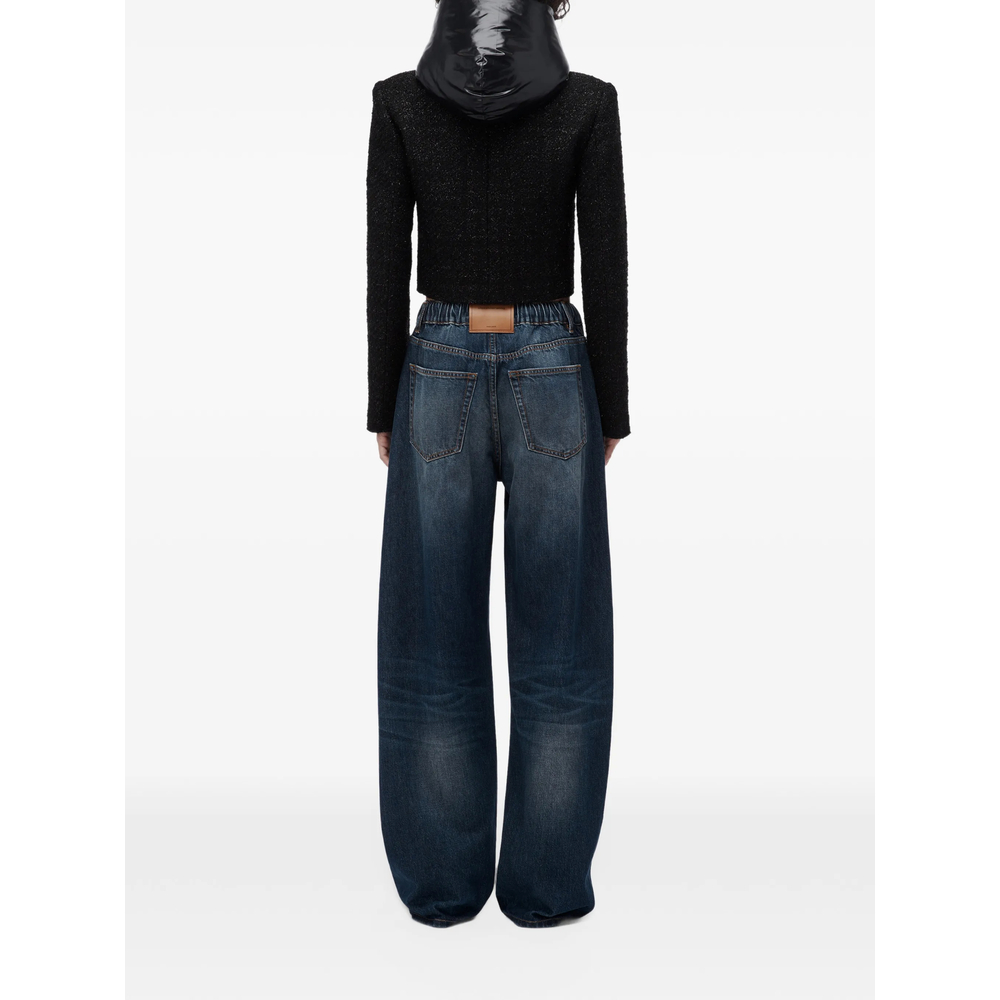 Rhinestone-Drawcord Balloon Jeans