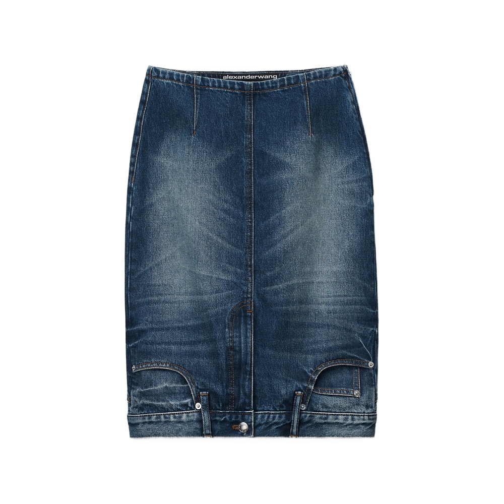 Upside Down Denim Pencil Skirt