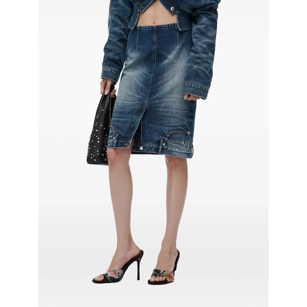 Upside Down Denim Pencil Skirt