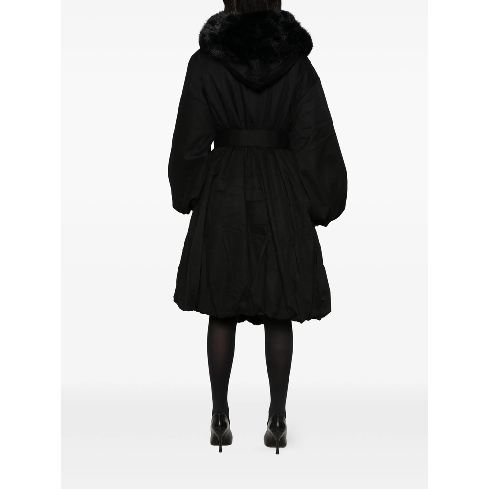 Faux-Fur Trim Hooded Coat