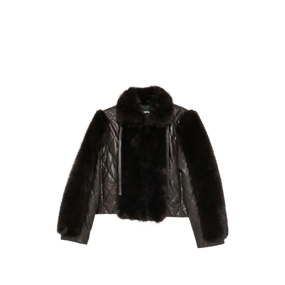 Faux Fur-Trimmed Quilted Jacket