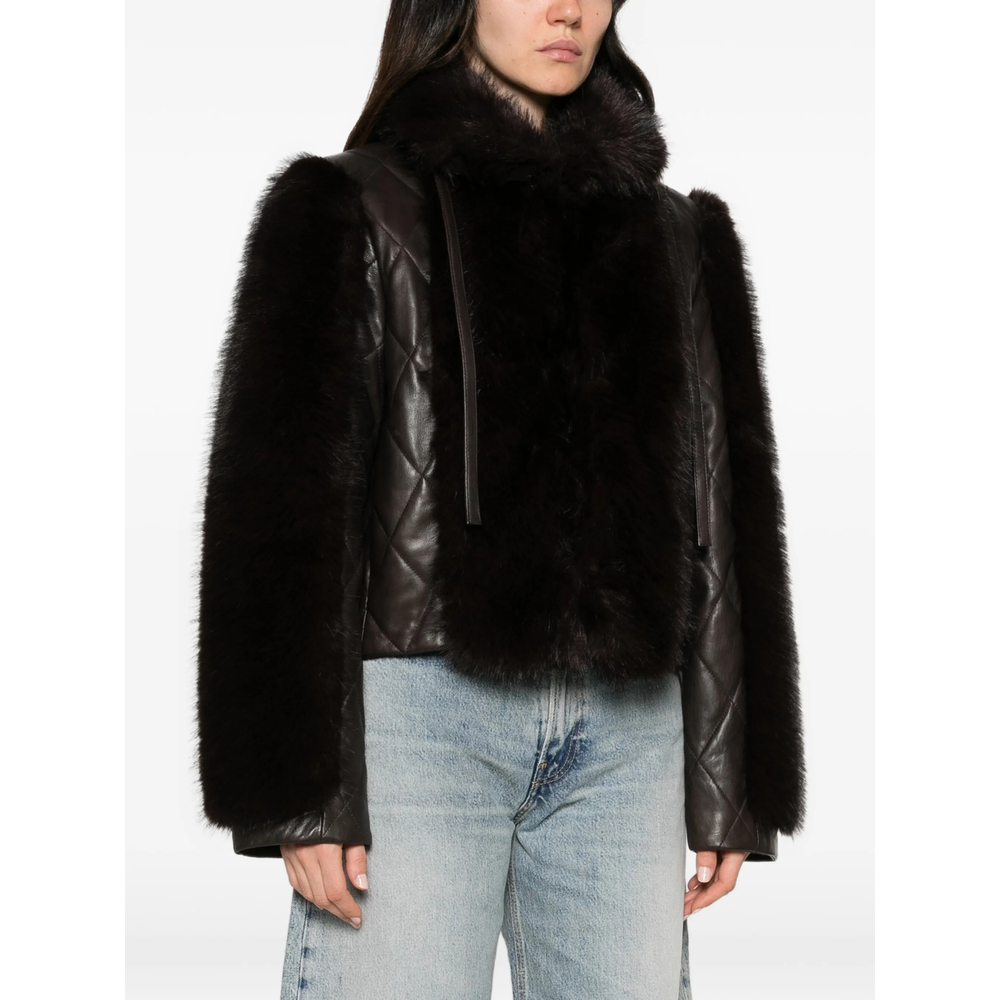 Faux Fur-Trimmed Quilted Jacket