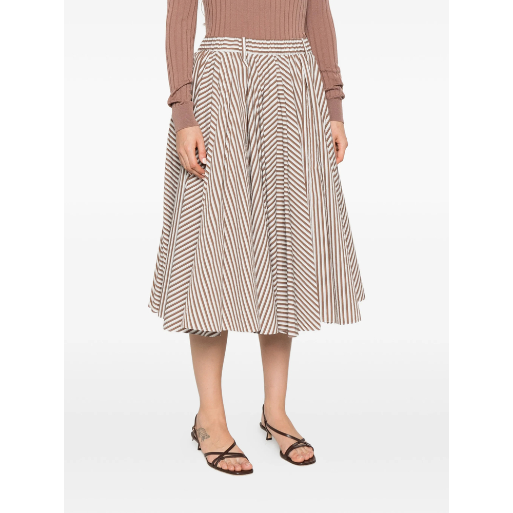 Striped Pleated Midi
