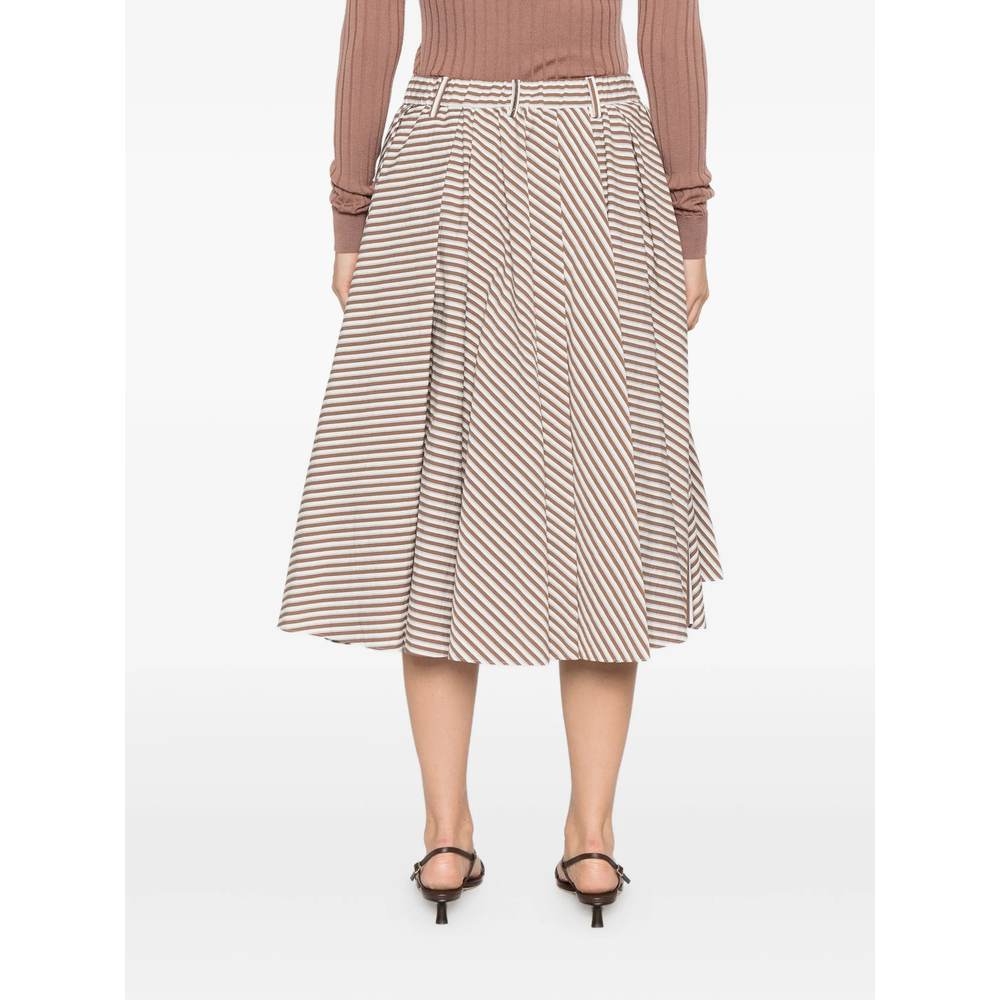 Striped Pleated Midi