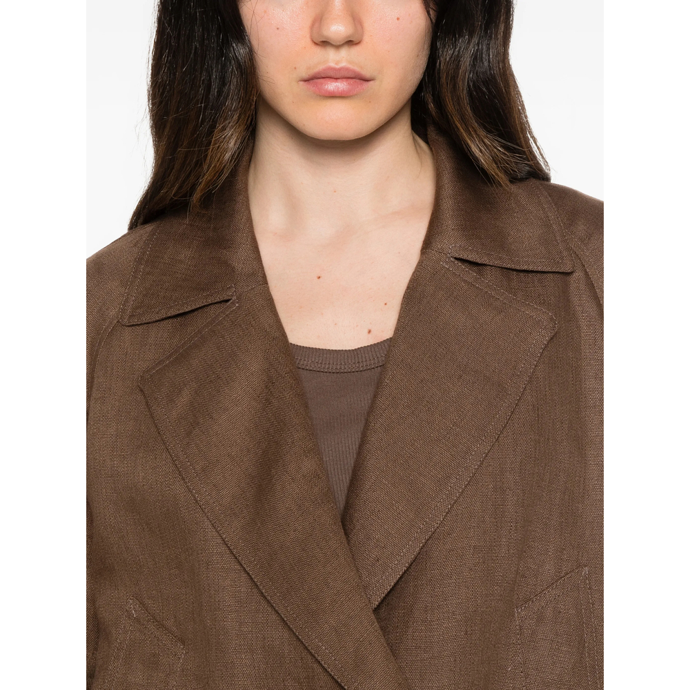 Drawstring-Hem Notch-Lapels Jacket