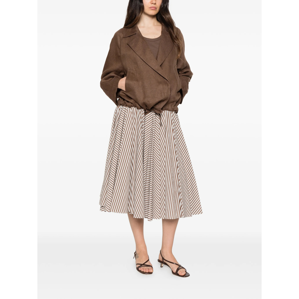 Drawstring-Hem Notch-Lapels Jacket