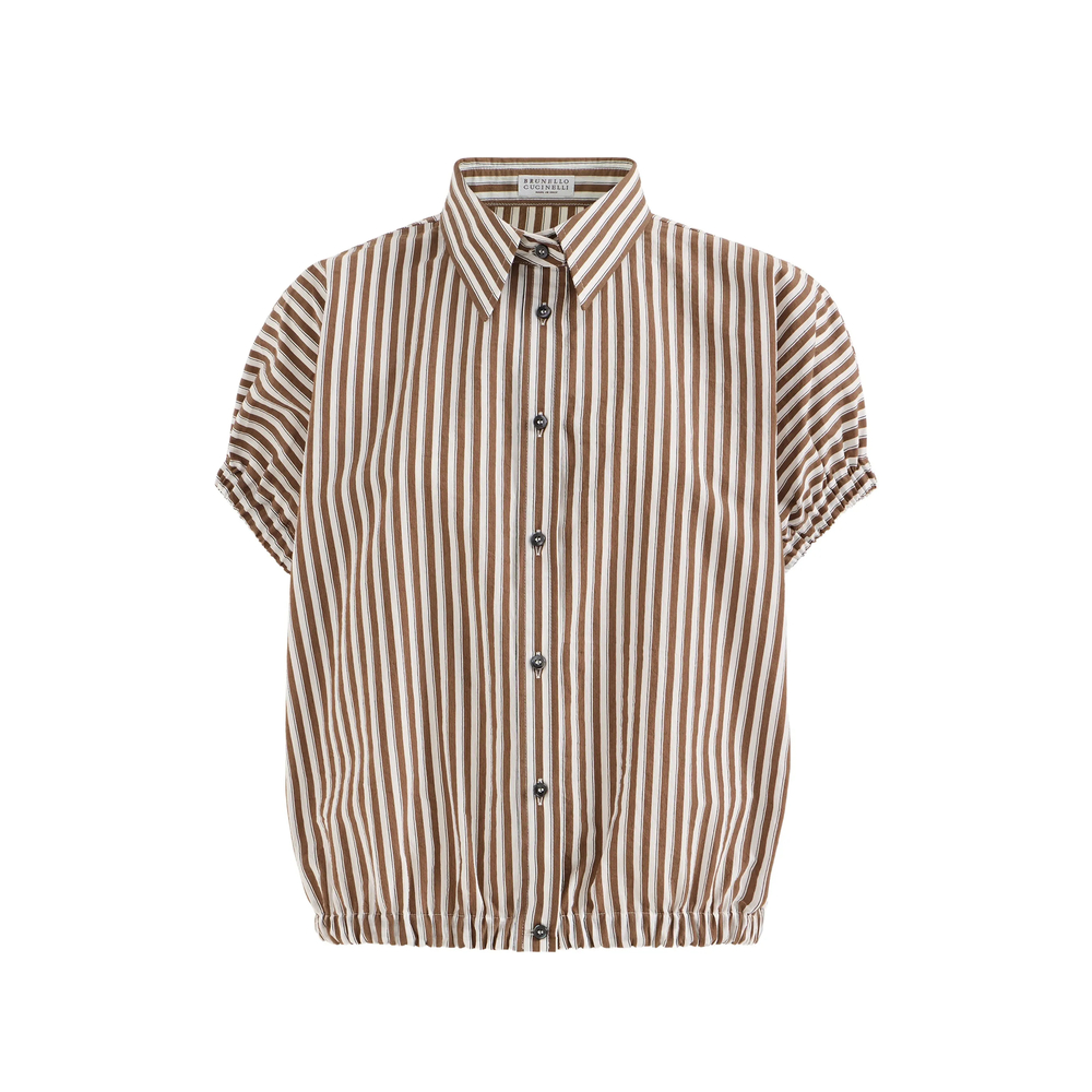 Striped Monili-Embellished Shirt