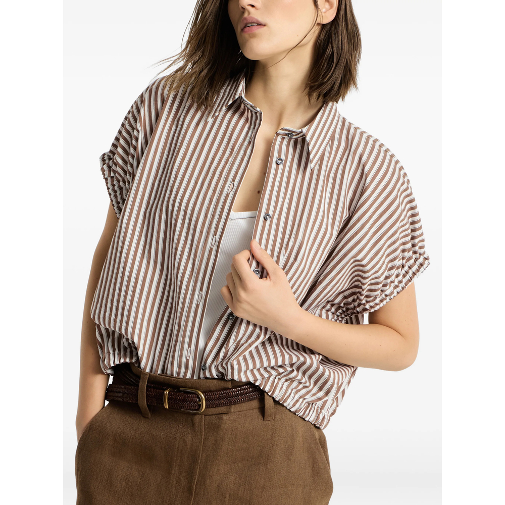 Striped Monili-Embellished Shirt