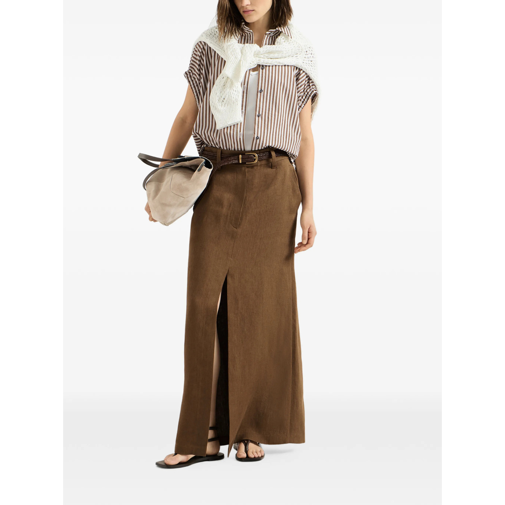 Striped Monili-Embellished Shirt