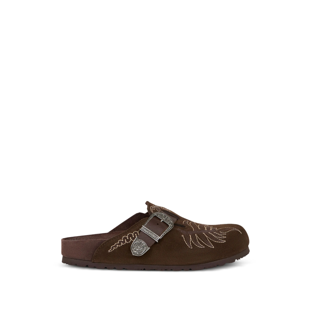 Etro X Birkenstock X Birkenstock Embroidered Suede Boston Clogs
