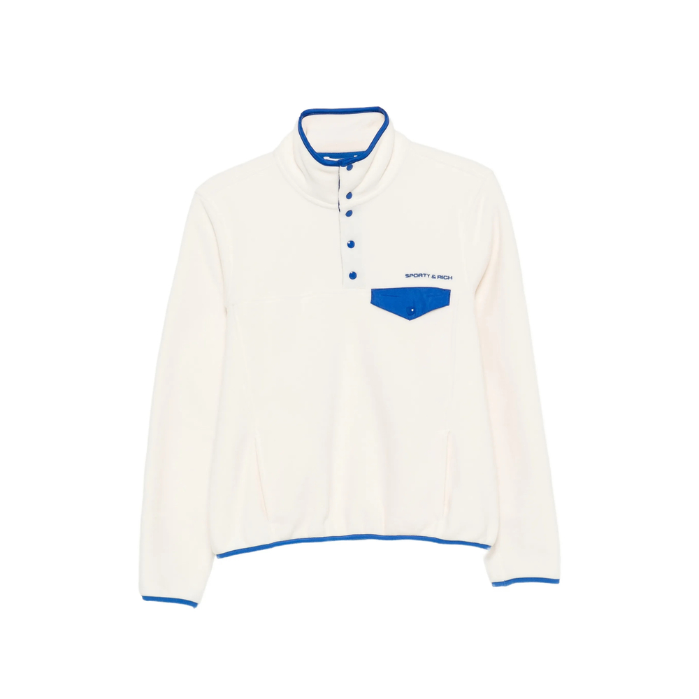 Sporty & Rich Contrast-trim Fleece Sweatshirt