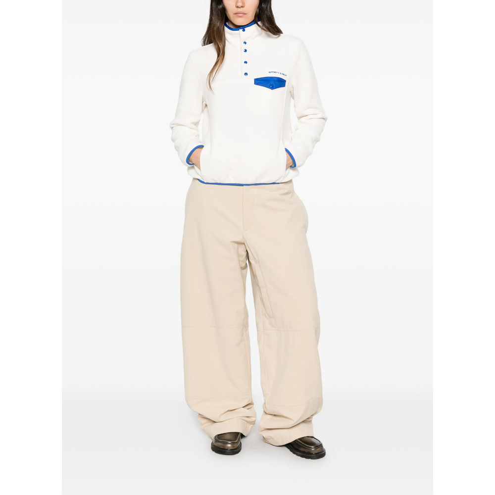 Contrast-Trim Fleece Sweatshirt