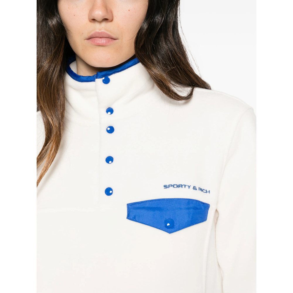 Contrast-Trim Fleece Sweatshirt