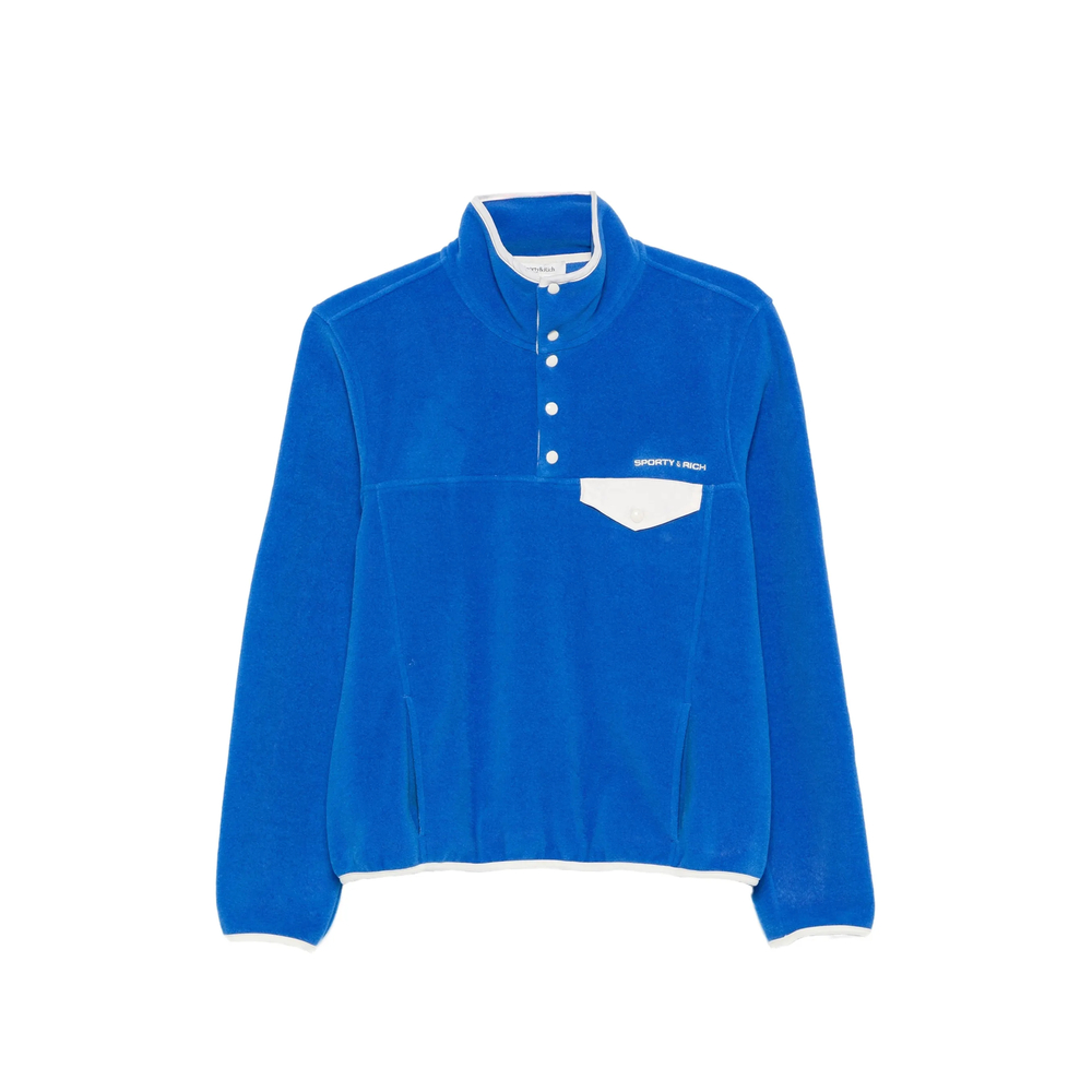 Sporty & Rich Fleece-texture Logo-embroidered Sweatshirt