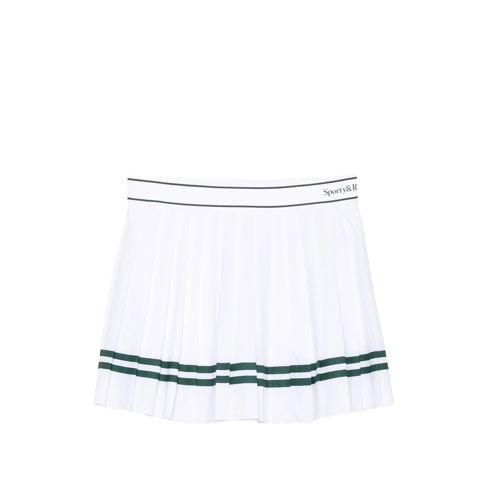 Pleated Striped Skirt