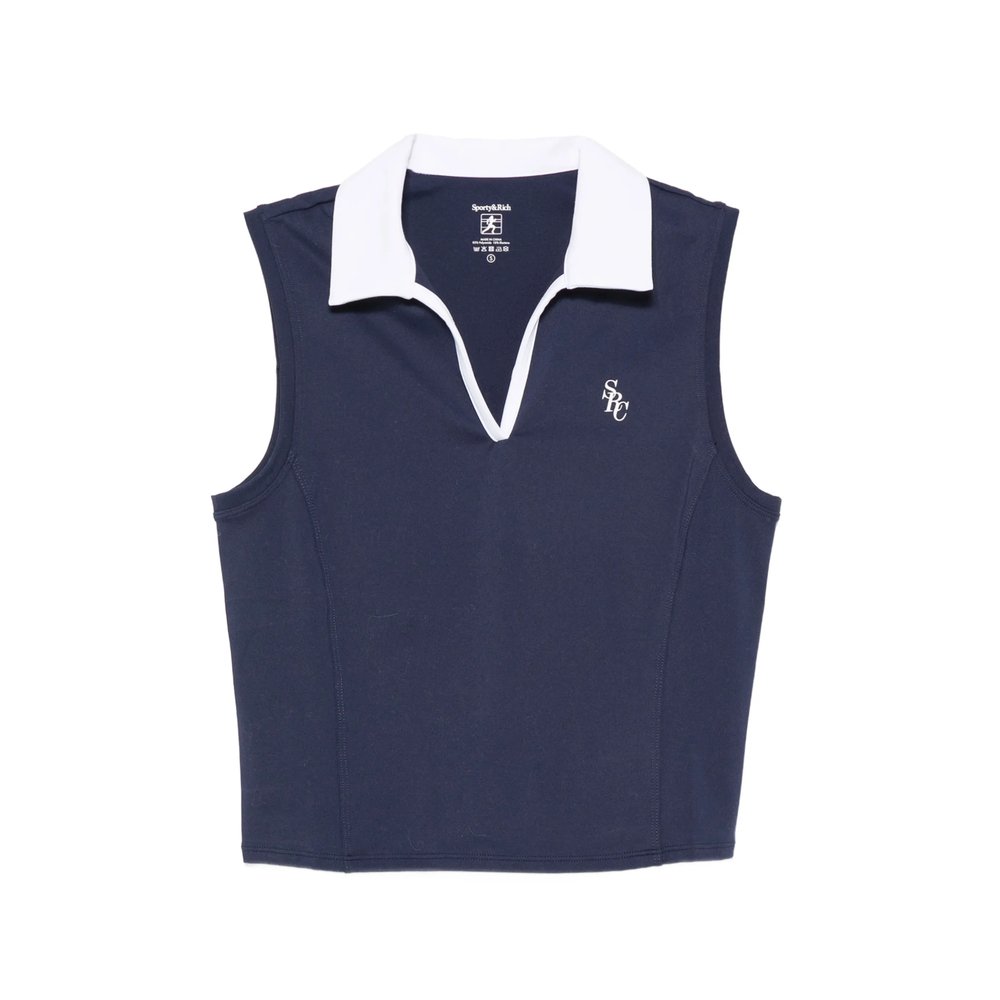 Logo-Embroidered Sleeveless Top