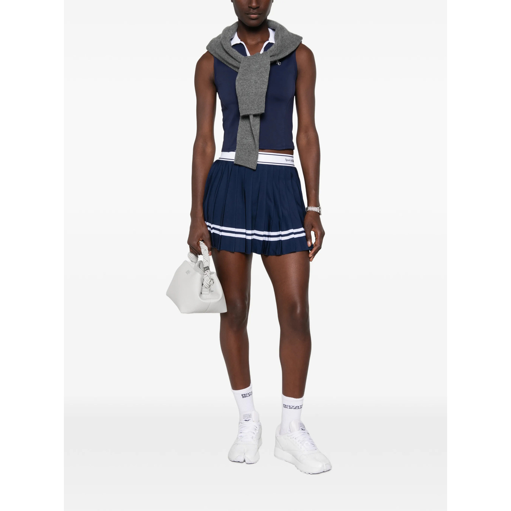 Pleated Striped-Trim Tennis Mini