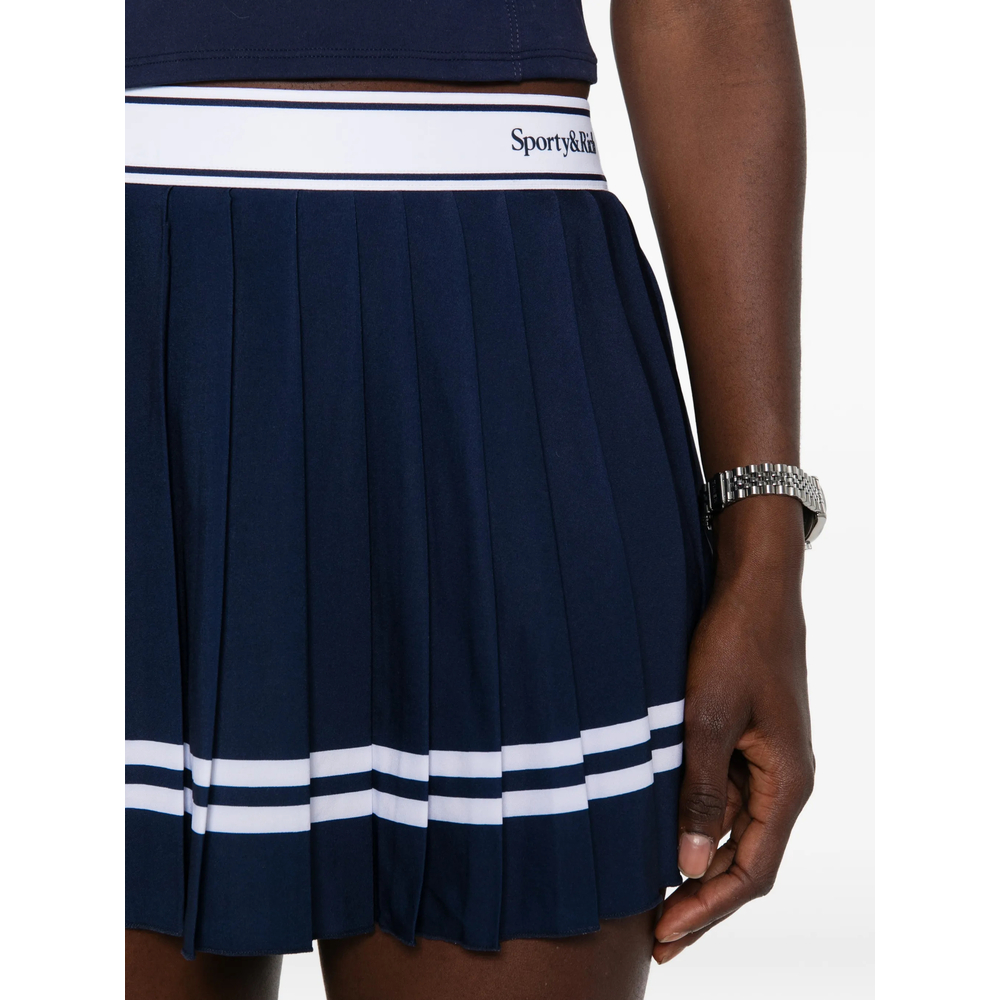 Pleated Striped-Trim Tennis Mini