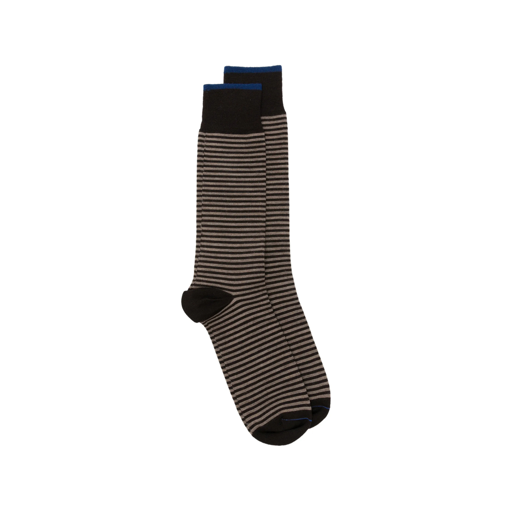 Thin Short Striped Ribbed-Knit Socks