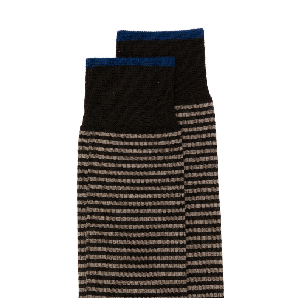 Thin Short Striped Ribbed-Knit Socks