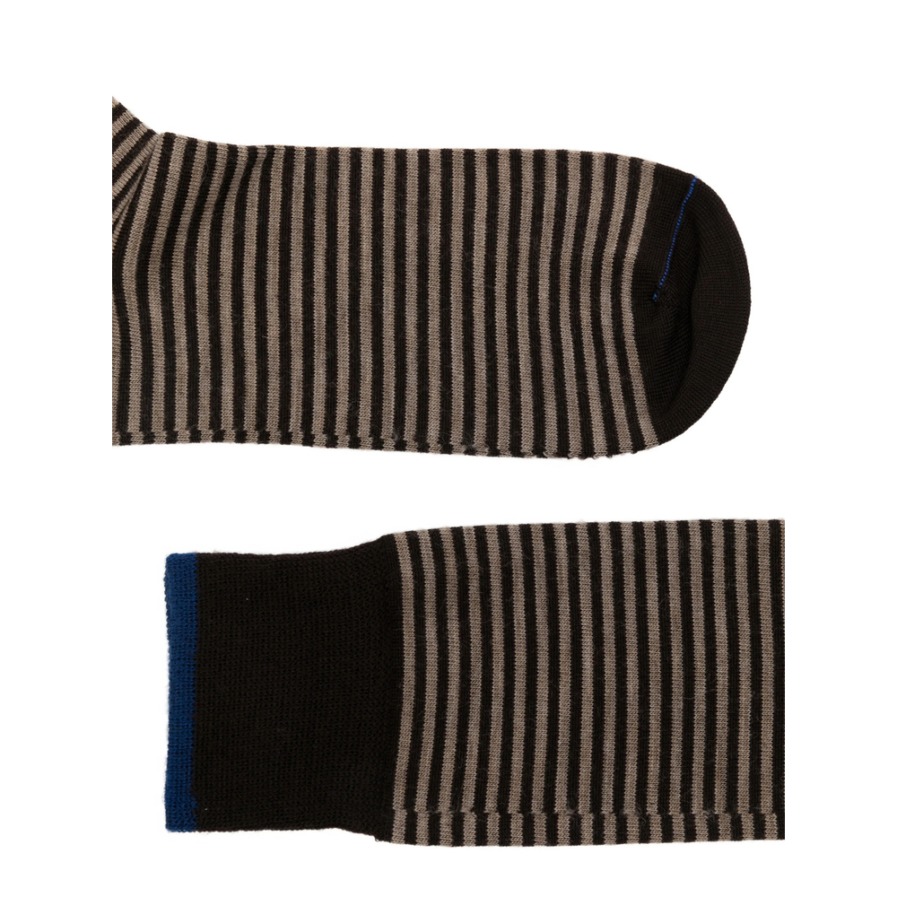 Thin Short Striped Ribbed-Knit Socks