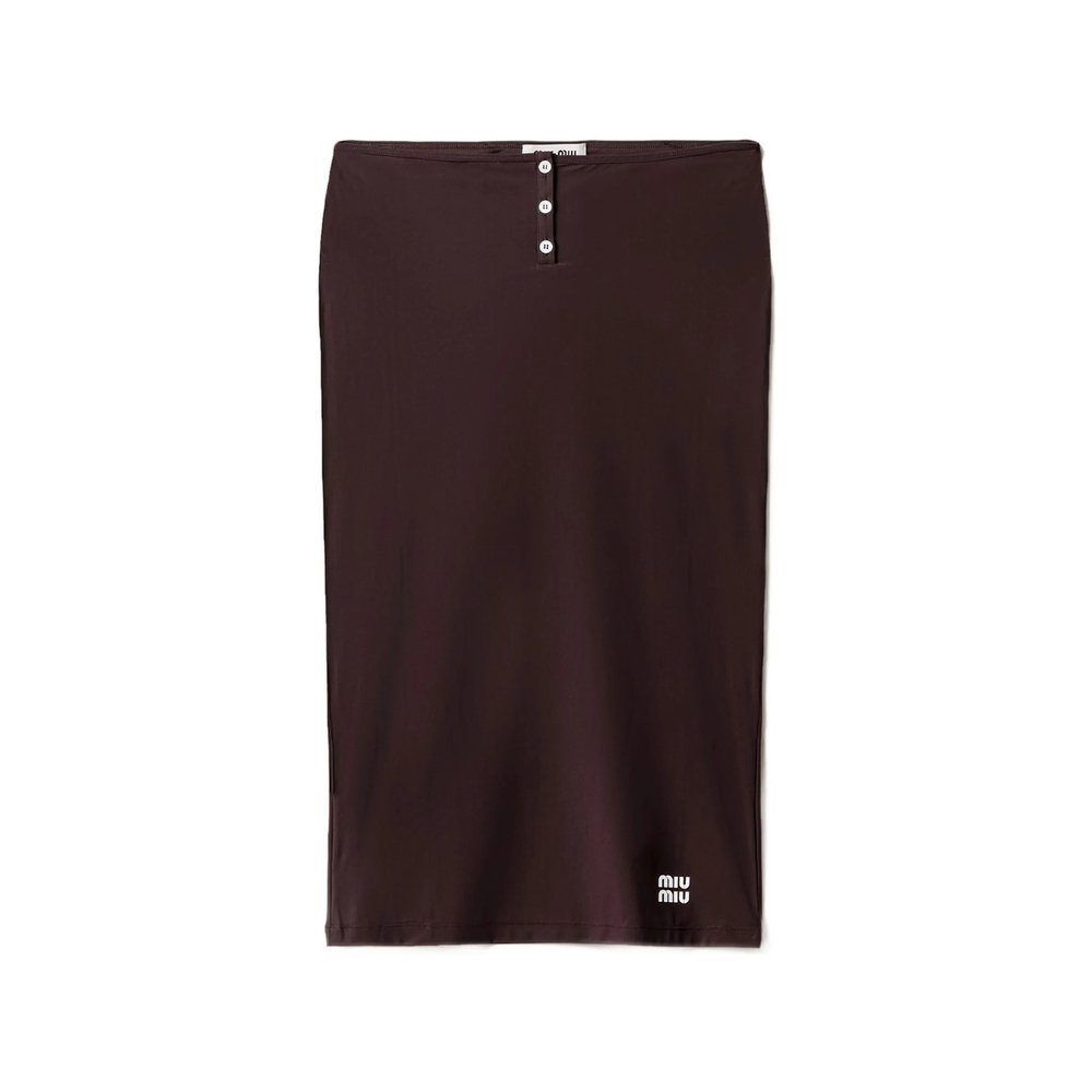 Logo-Detail Buttoned Midi