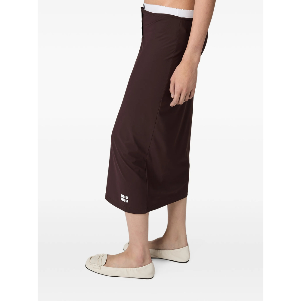 Logo-Detail Buttoned Midi