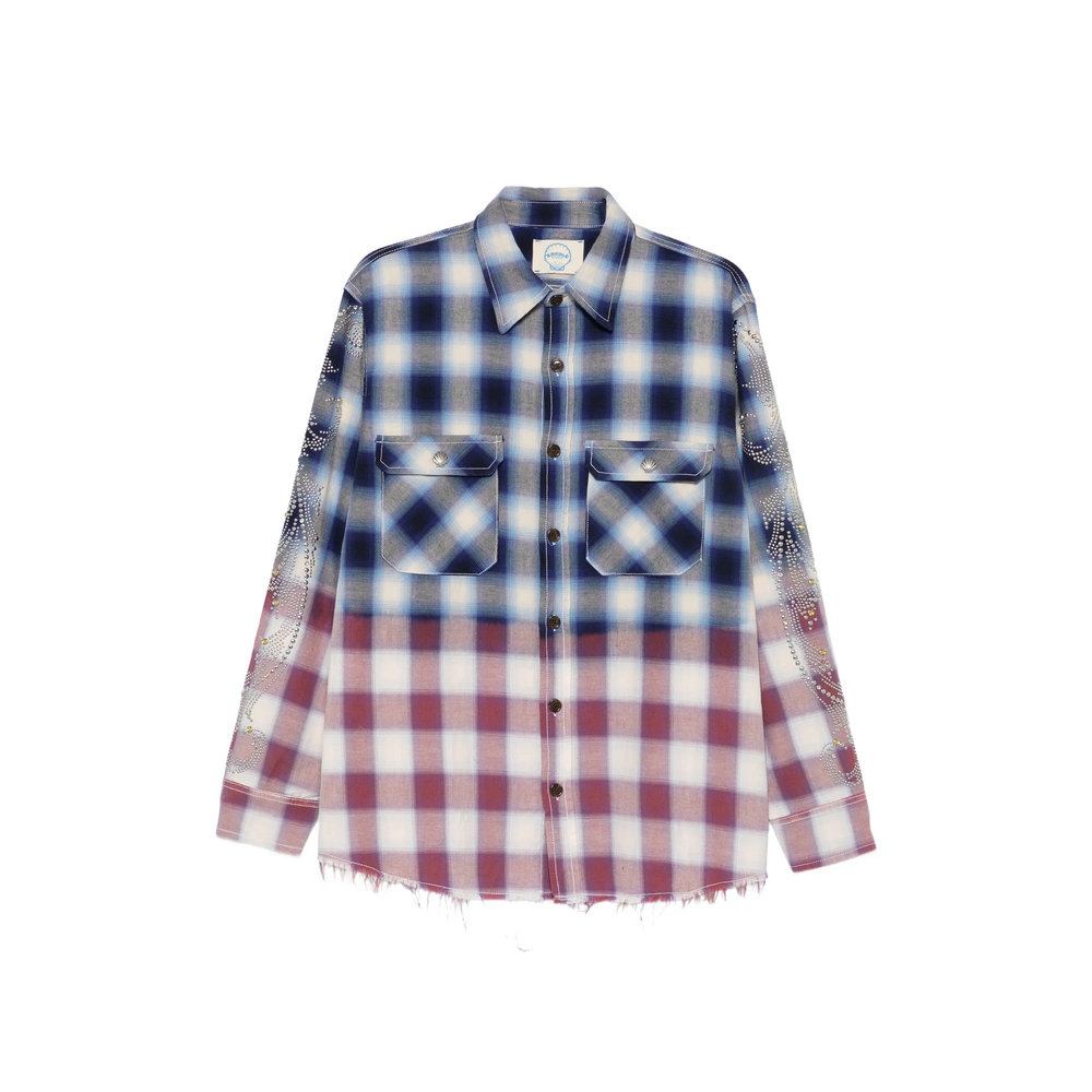 Stud-Embellished Checked Shirt