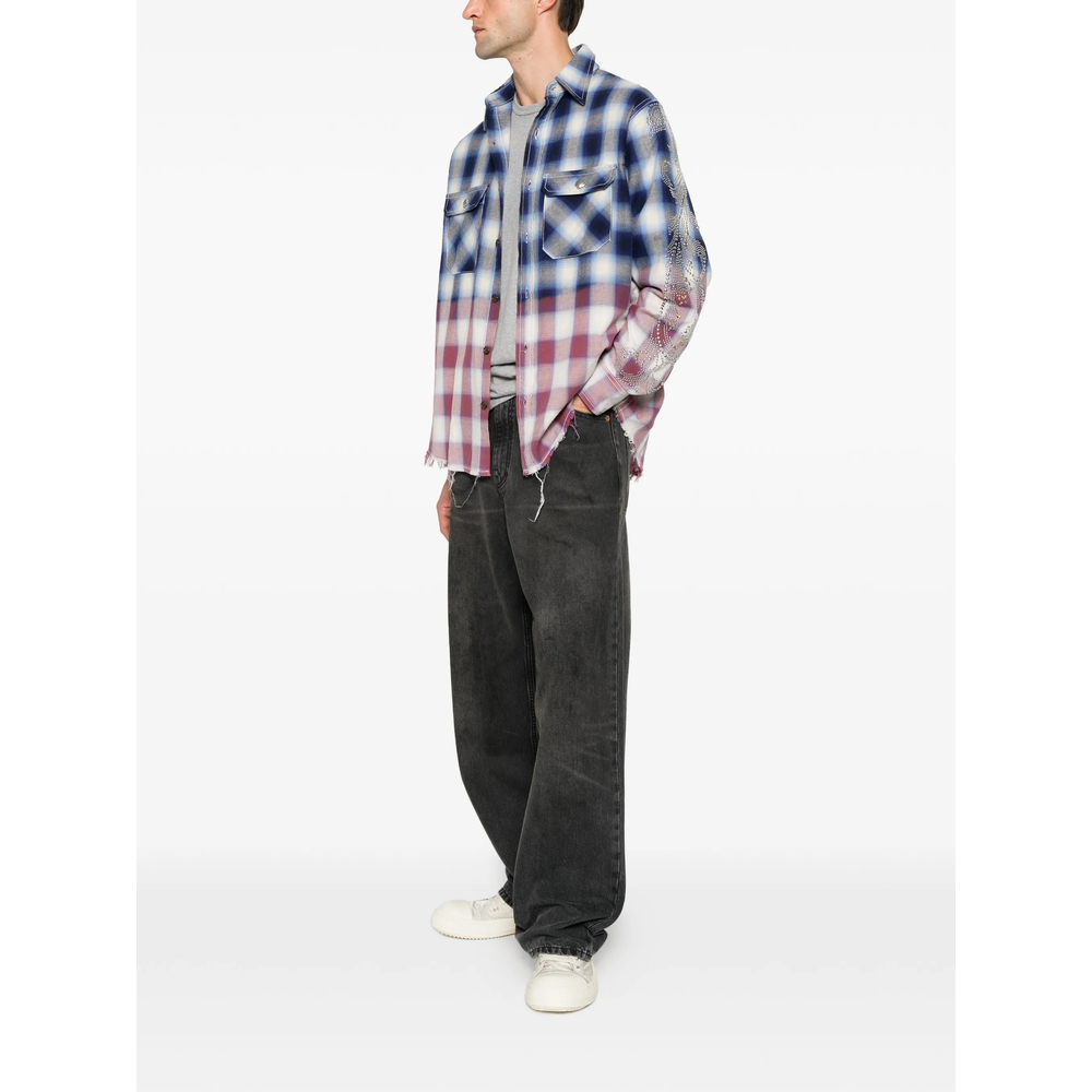 Stud-Embellished Checked Shirt
