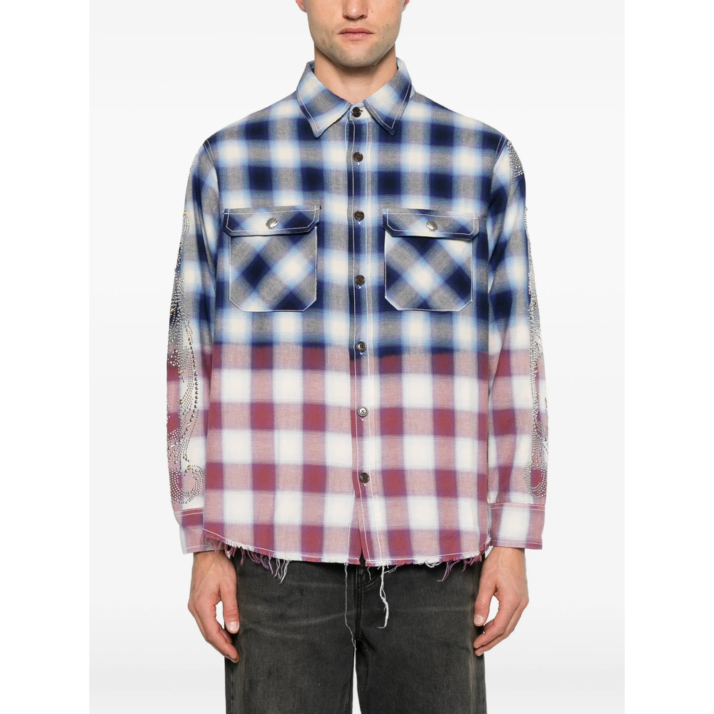 Stud-Embellished Checked Shirt