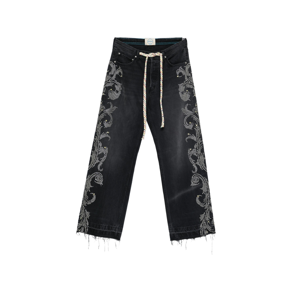 Ercole Studio Stud-embellished Rope-belt Jeans