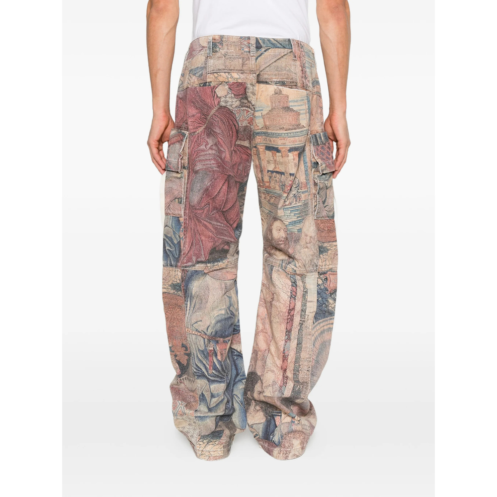 Tapestry-Print Jeans