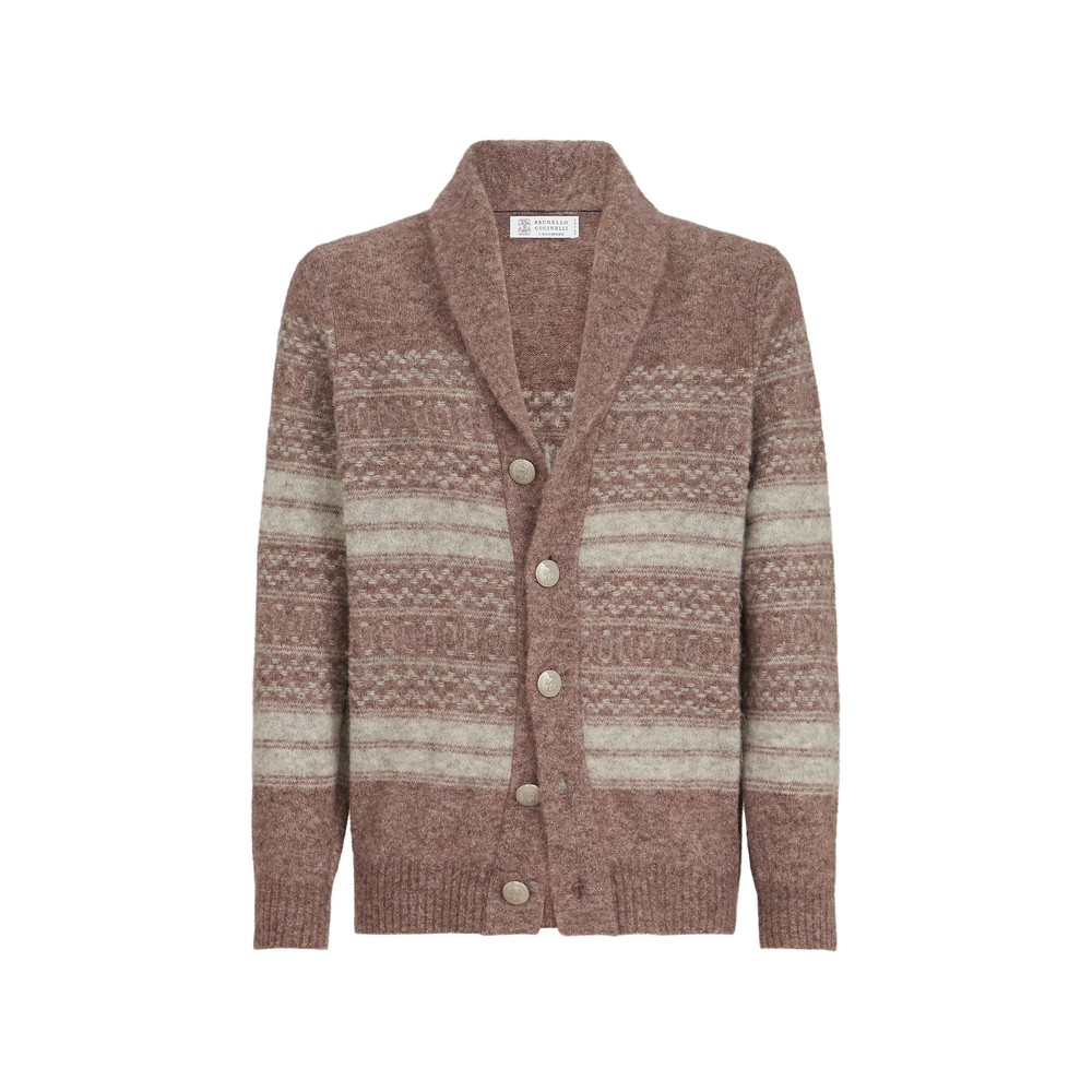 Brunello Cucinelli Alpaca, Cashmere And Wool Nordic-jacquard Cardigan