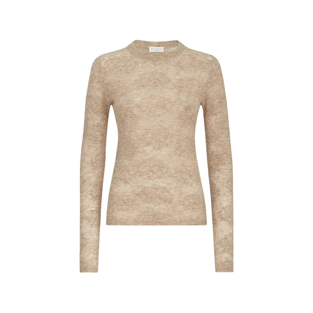 Silk, Alpaca And Wool Flower Lace Sweater