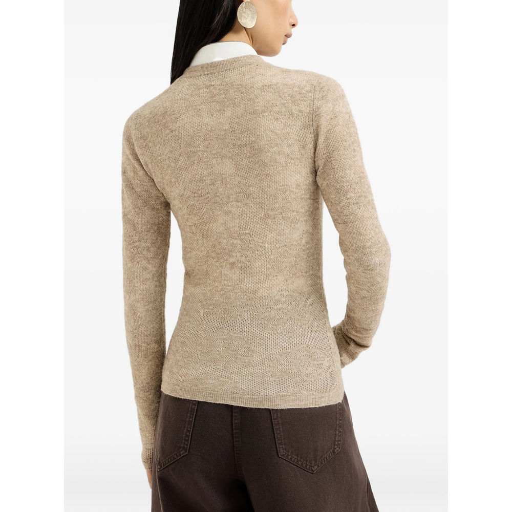 Silk, Alpaca And Wool Flower Lace Sweater