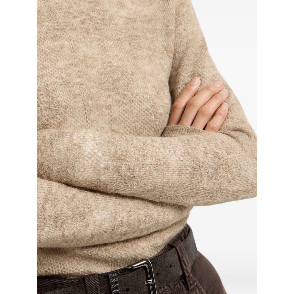 Silk, Alpaca And Wool Flower Lace Sweater