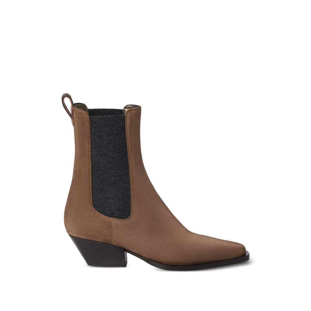 Brunello Cucinelli Suede Chelsea Boots With Precious Loop Detail