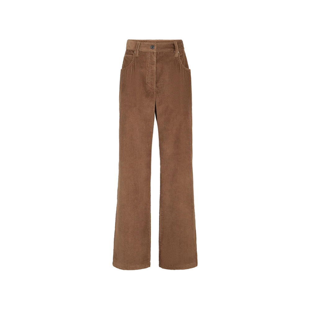 Brunello Cucinelli Cotton Corduroy Straight Five-pocket Trousers With Monili