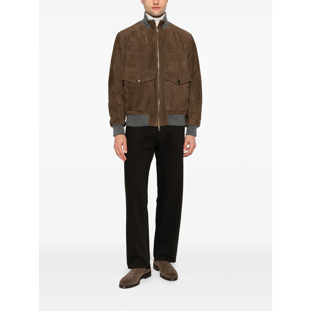Suede-Finish Panelled Jacket