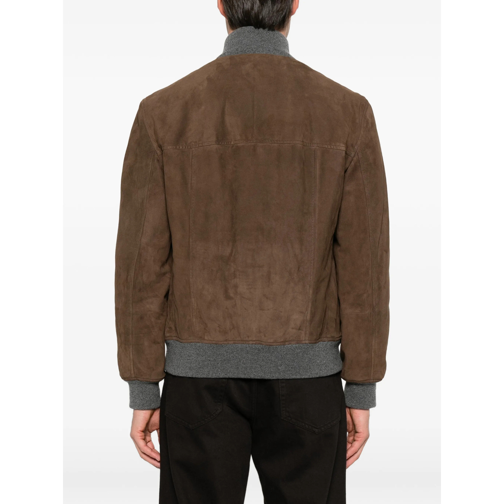 Suede-Finish Panelled Jacket
