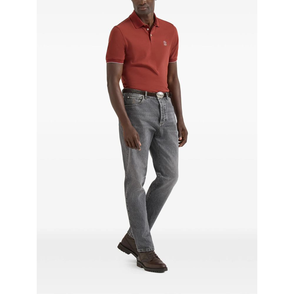 Greyscale Denim Leisure-Fit Five-Pocket Trousers