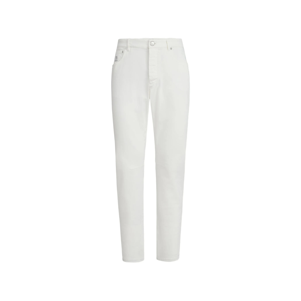 Garment-Dyed Comfort Denim Five-Pocket Trousers