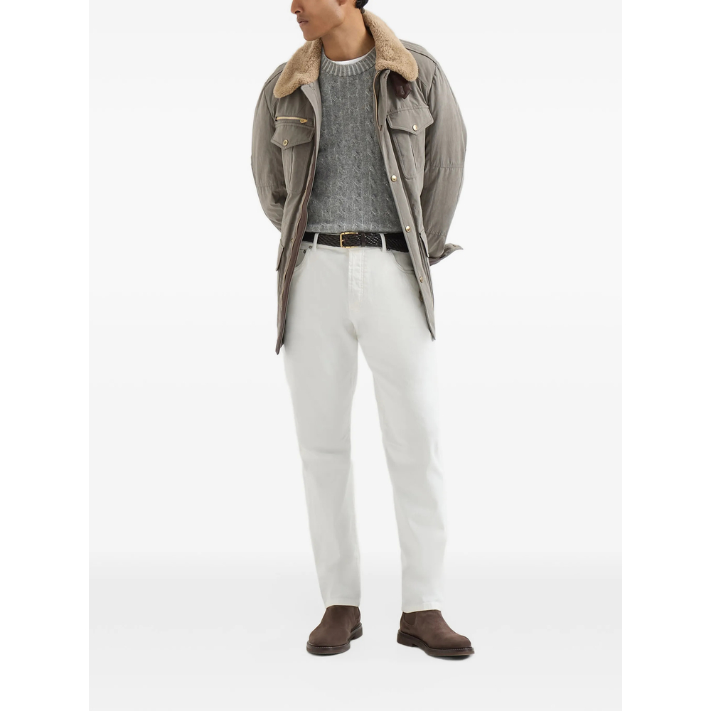 Garment-Dyed Comfort Denim Five-Pocket Trousers