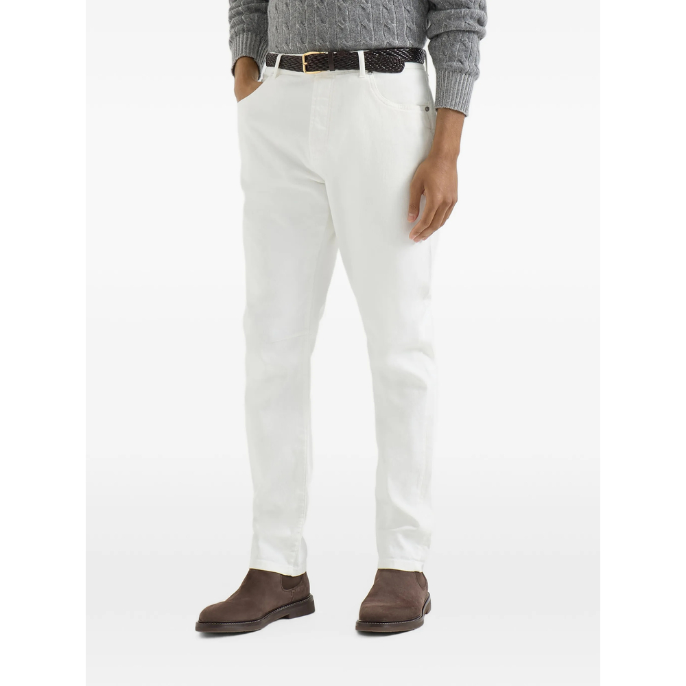 Garment-Dyed Comfort Denim Five-Pocket Trousers