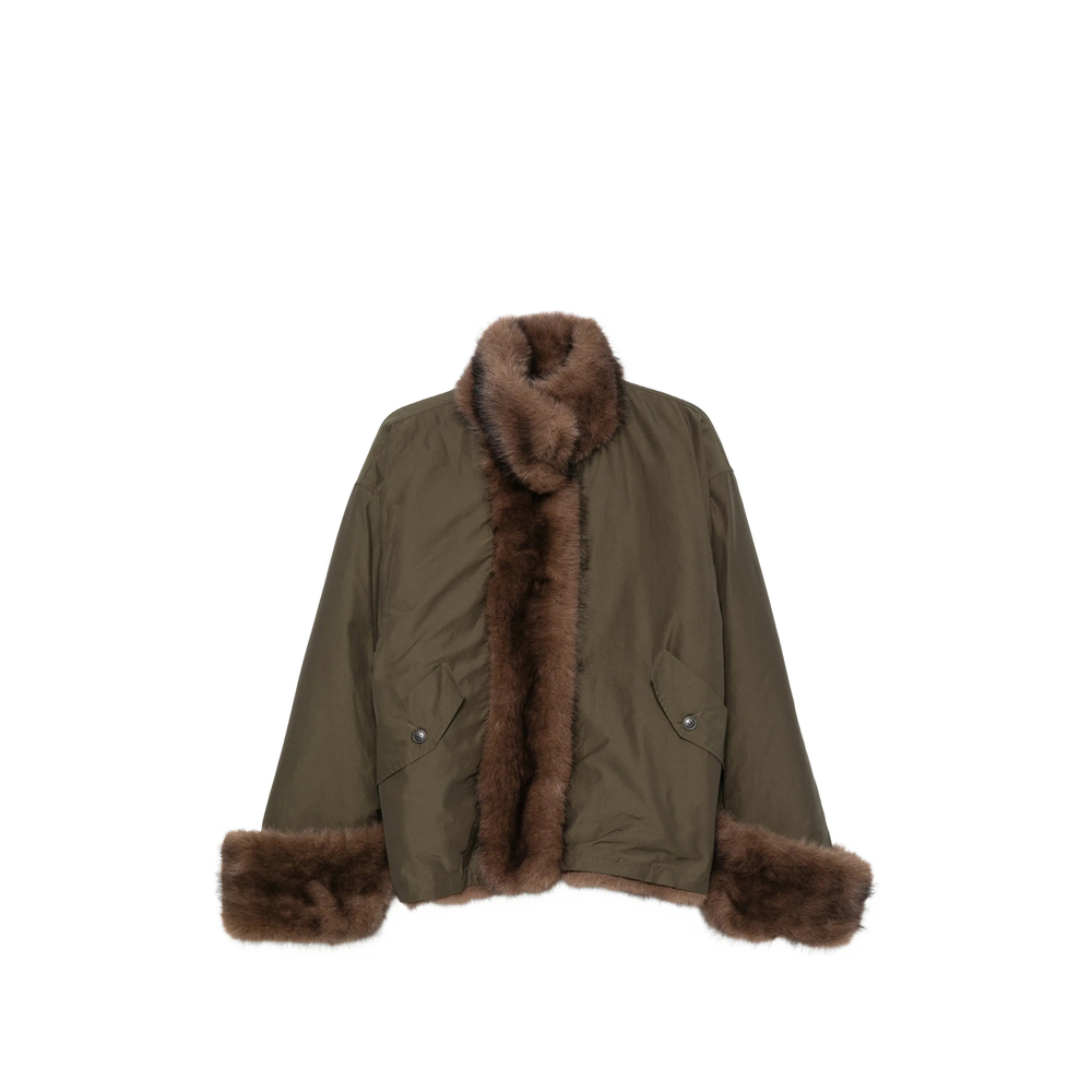 Faux-Fur Trim Reversible Jacket