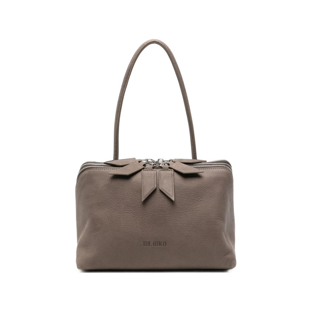 Attico L'altra Di Milano Triple-zip Leather Tote Bag In Grey