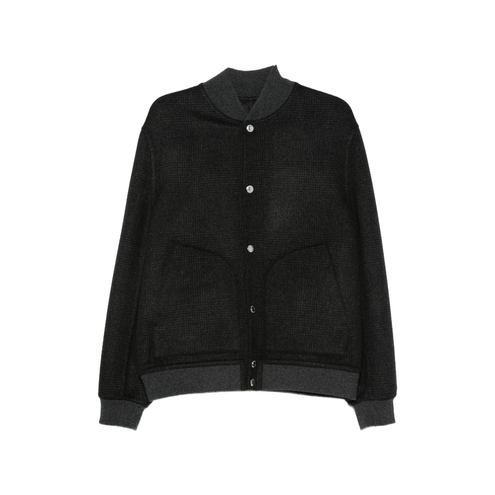 Check-Pattern Reversible Bomber Jacket