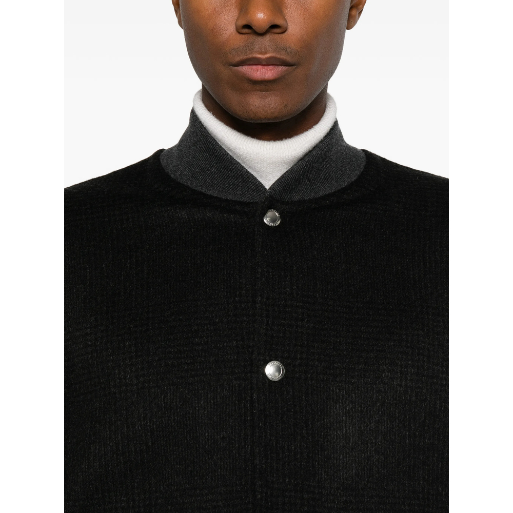 Check-Pattern Reversible Bomber Jacket